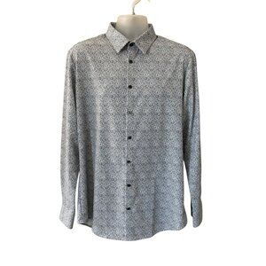 Mizzen+Main White Long Sleeve Leeward Button-Up Shirt Performance Menswear